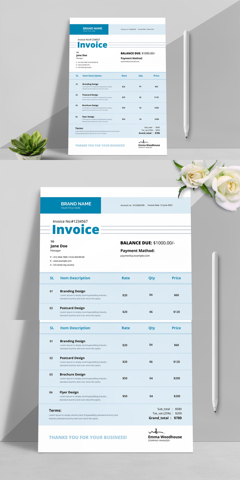 Creative Minimal Invoice Templates - Features Image 1