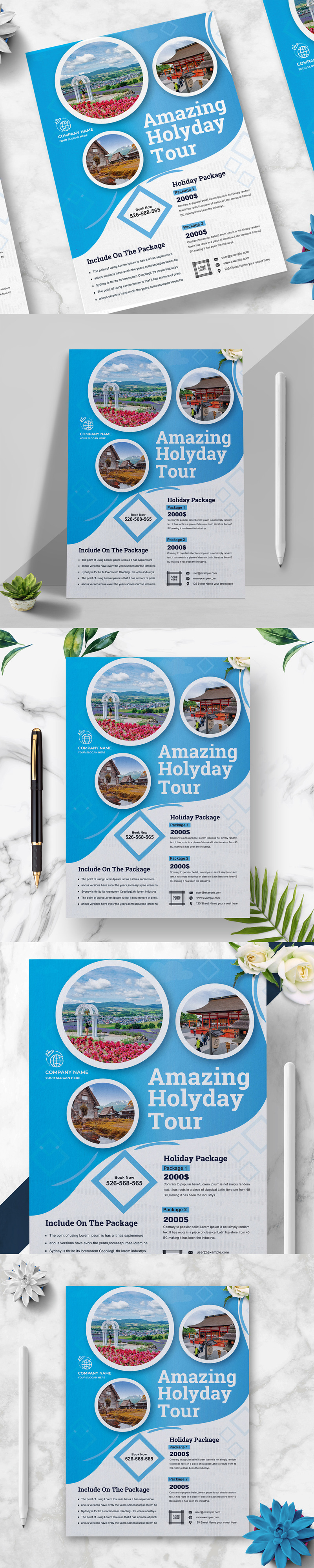 Holiday Travel Flyer & Poster Template - Features Image 1
