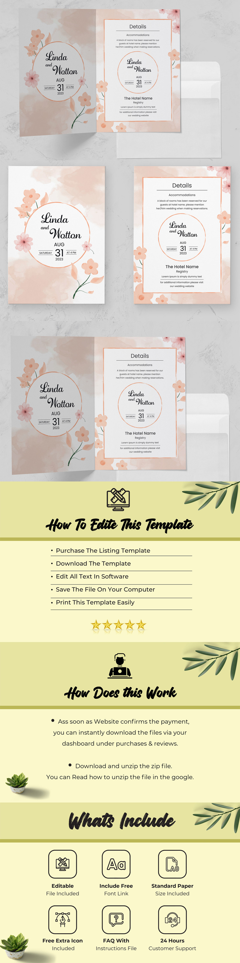 Wedding Invitation Card Template Design - Features Image 1