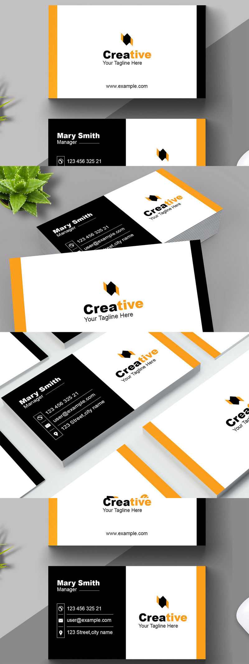 Creative Yellow Business Card Template - Features Image 1