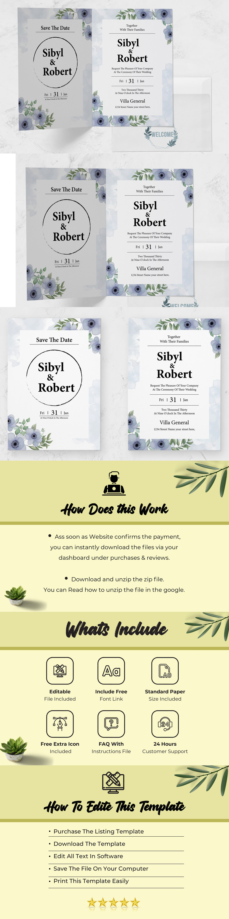 Marriage Ceremony Invitations Template - Features Image 1