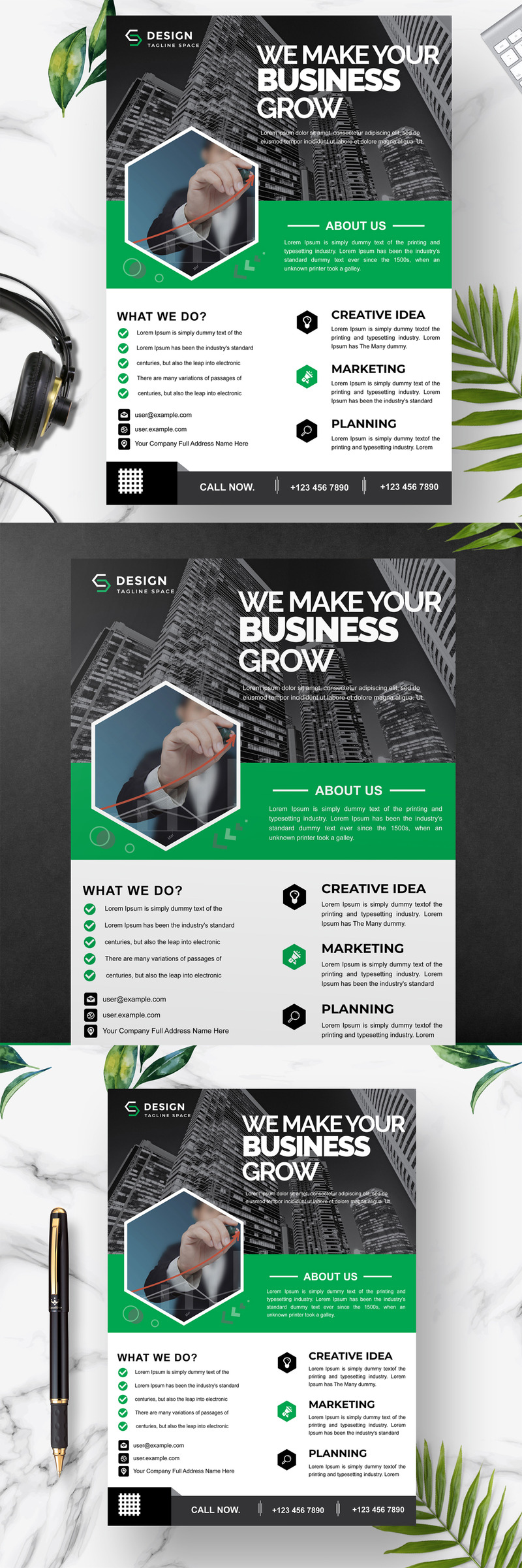 Simple Business Flyers Templates #373437 - TemplateMonster
