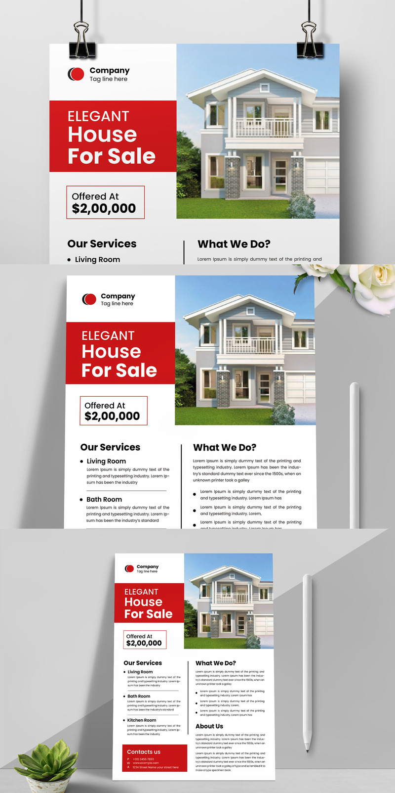 Modelos de Folheto de Negócios Imobiliários - Features Image 1