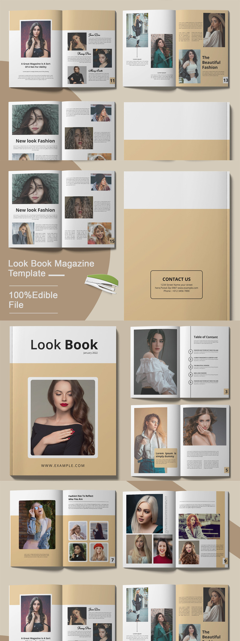 Vorlage für ein Mode-Lookbook-Magazin - Eigenschaften Bild 1