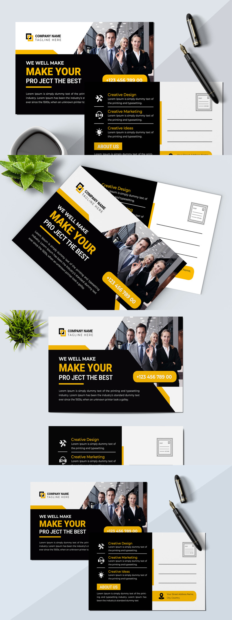Corporate Business Post Card Template - Features Image 1