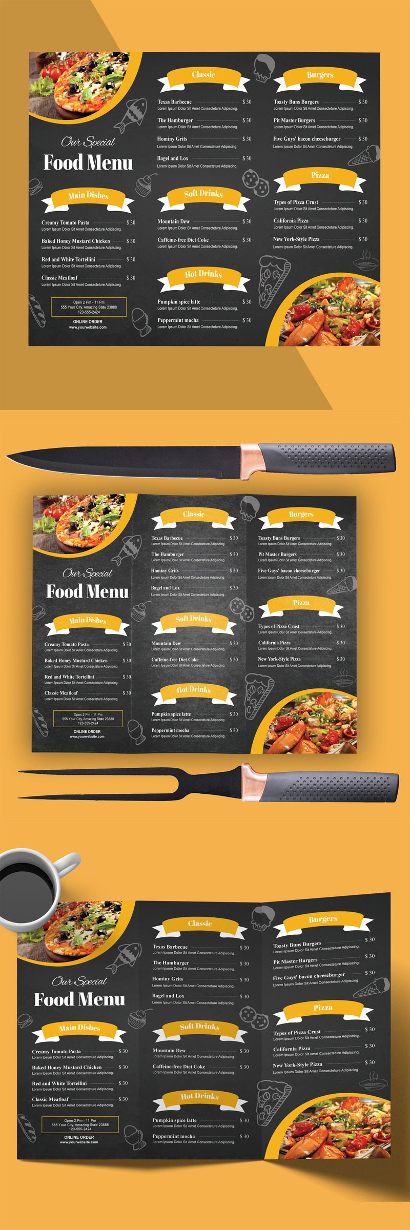 Food Menu Design Template Layout - Features Image 1