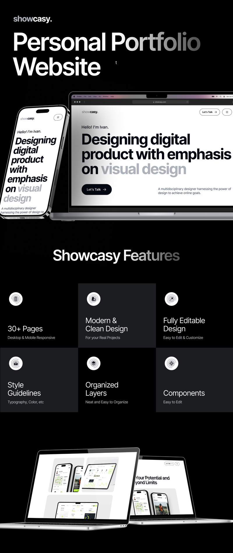 Showcasy - A Personal Portfolio Website - Features Image 1