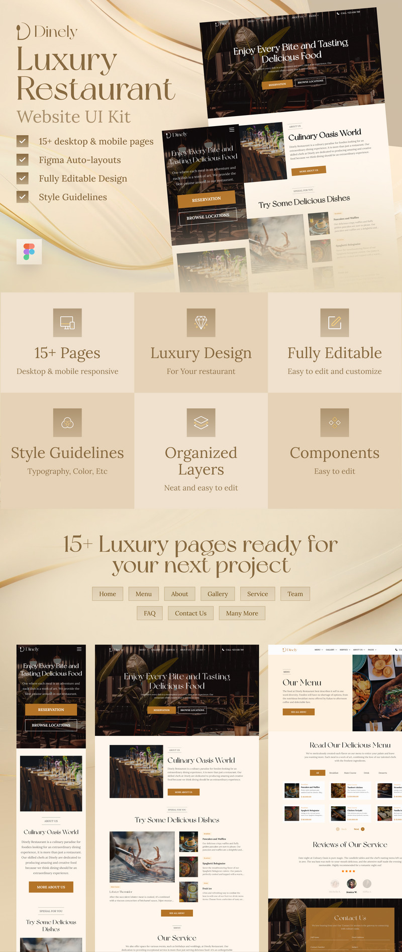 Dinely - Modèle de site Web de restaurant de luxe - Caractéristiques de l’image 1