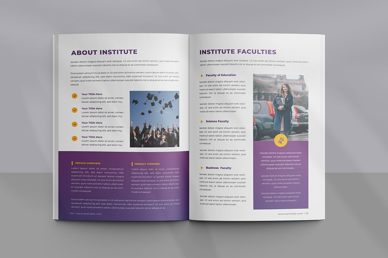 Design del modello di brochure per l'istruzione moderna - Caratteristiche Immagine 3