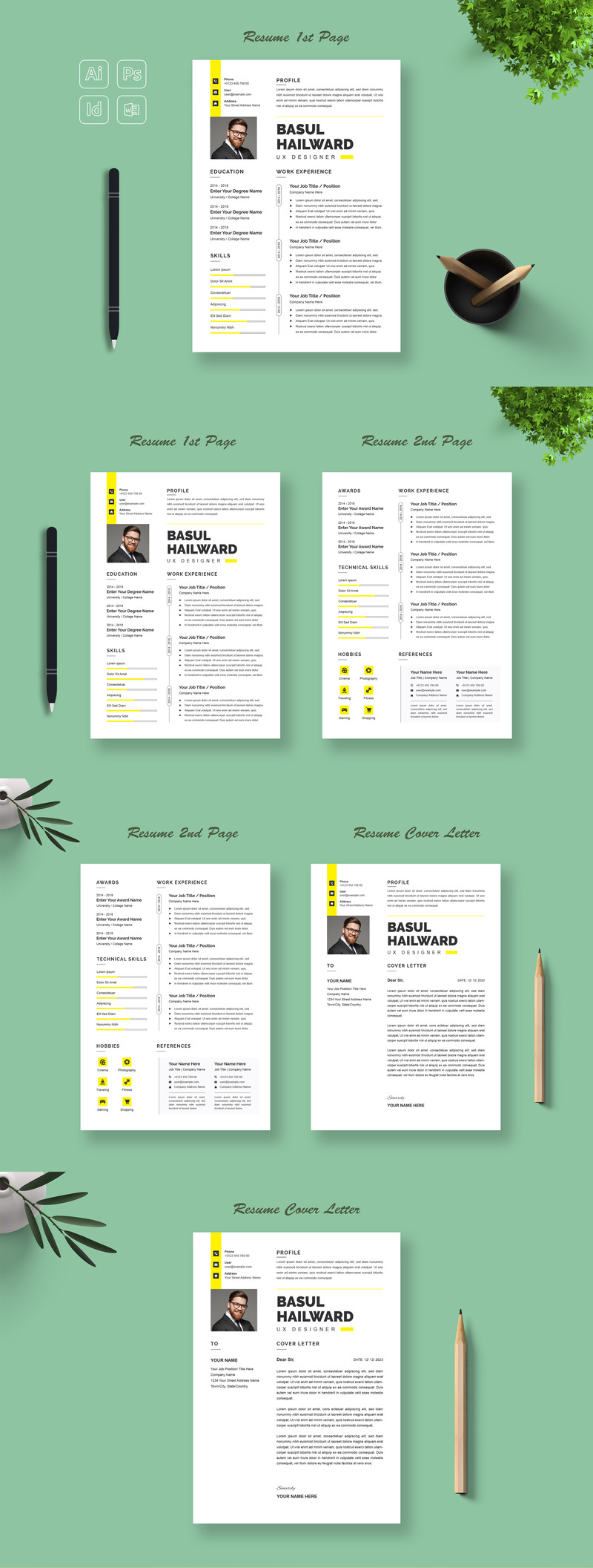Modelo de Currículo Profissional de UX Designer - Features Image 1