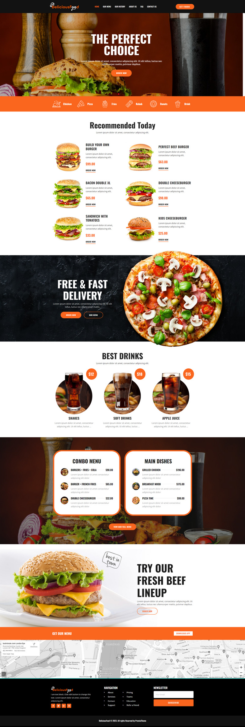 Deliciousfood Responsive Restaurant WordPress Theme - Features Image 1