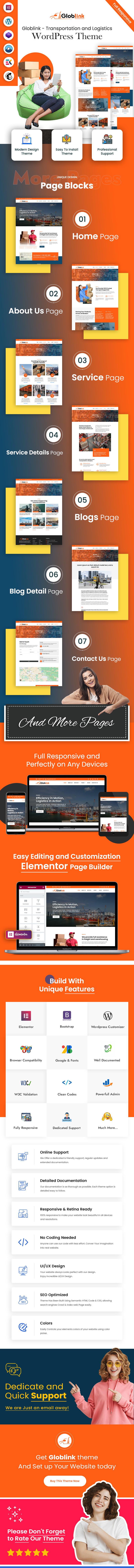 Globlink - Ücretsiz Taşımacılık ve Lojistik Ücretsiz WordPress Teması - Features Image 1