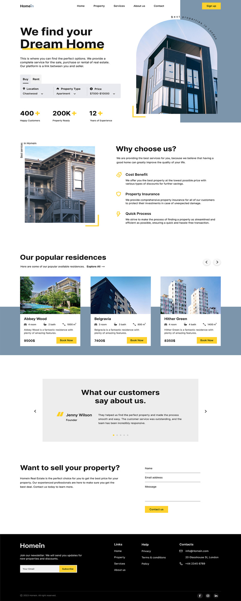 Шаблон пользовательского интерфейса целевой страницы недвижимости - Features Image 1