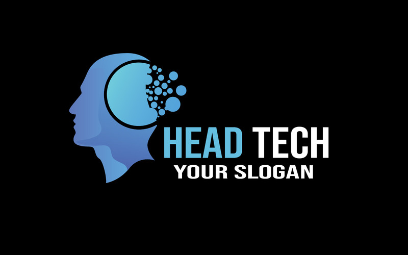 Head Tech logo, Head digital Technology Logo template designs
