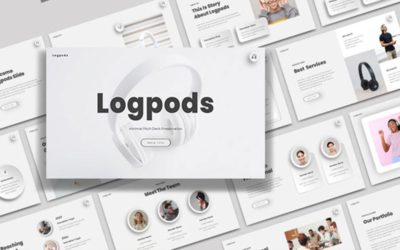 Logpods - Modello di nota chiave del Pitch Deck creativo - Caratteristiche Immagine 1