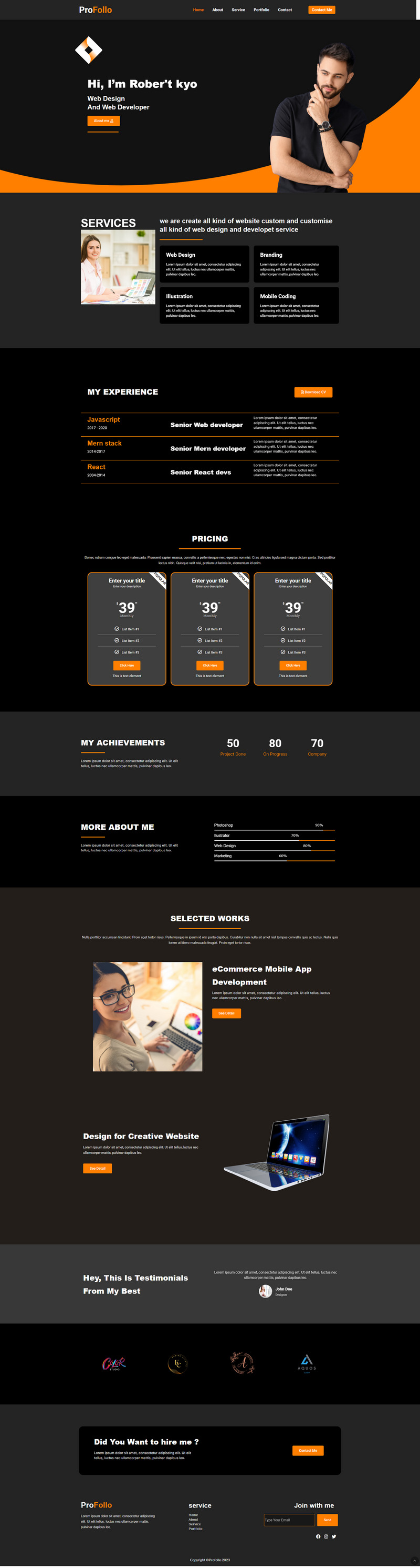 Profollo Creative Portfolio WordPress Theme - Features Image 1