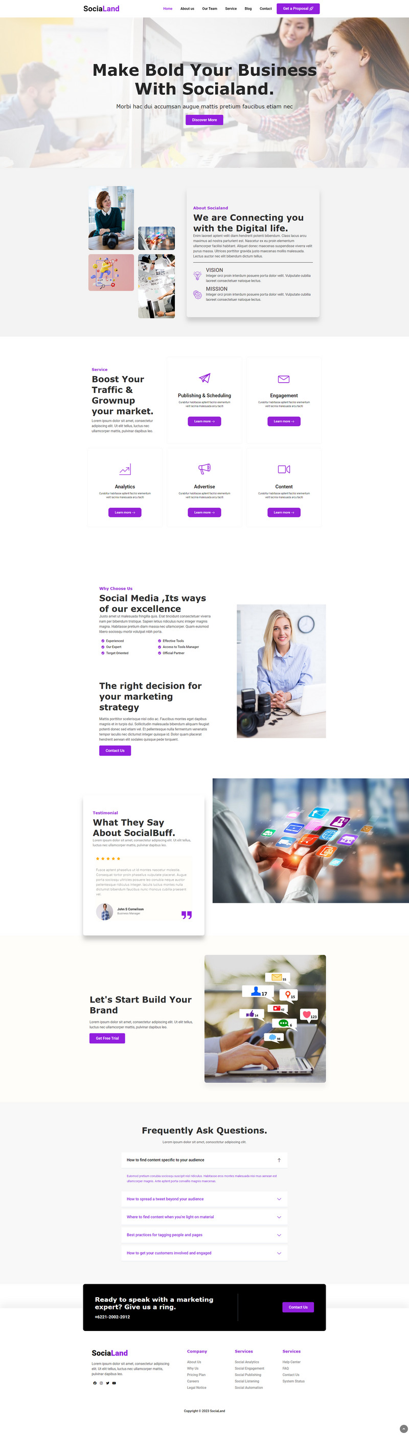 Socialand Digital Marketing Agency Portfolio WordPress Theme - Features Image 1