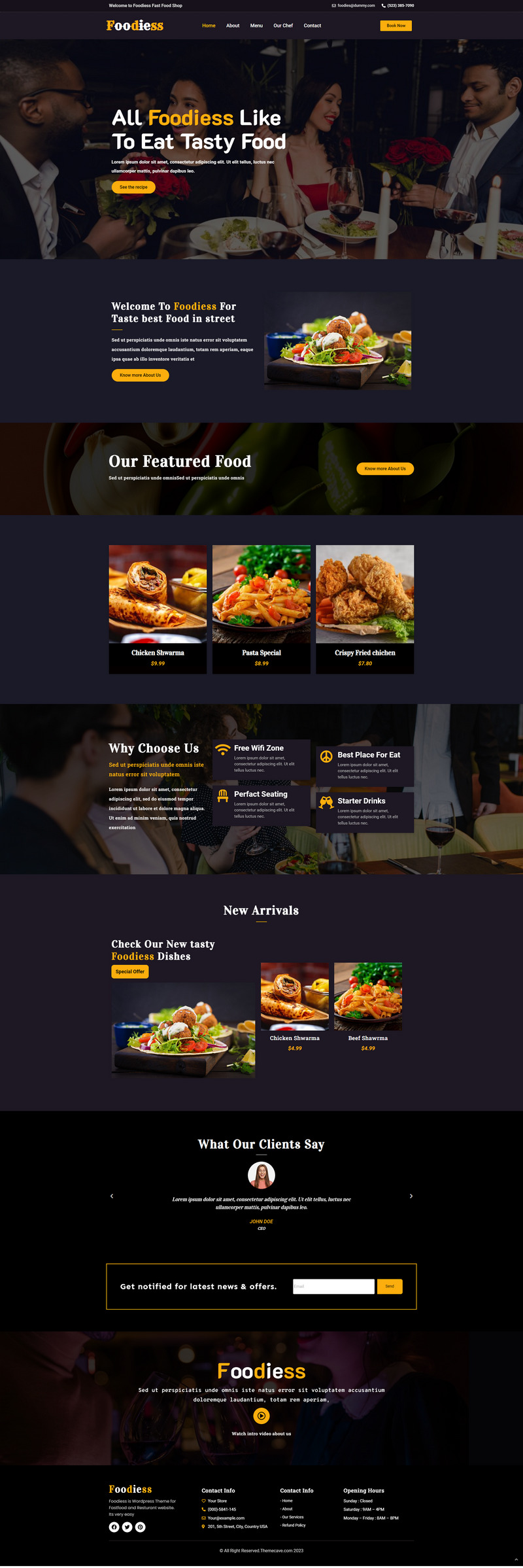 Foodiess Fast Food And Resturant Full Responsive WordPress Theme - Features Image 1