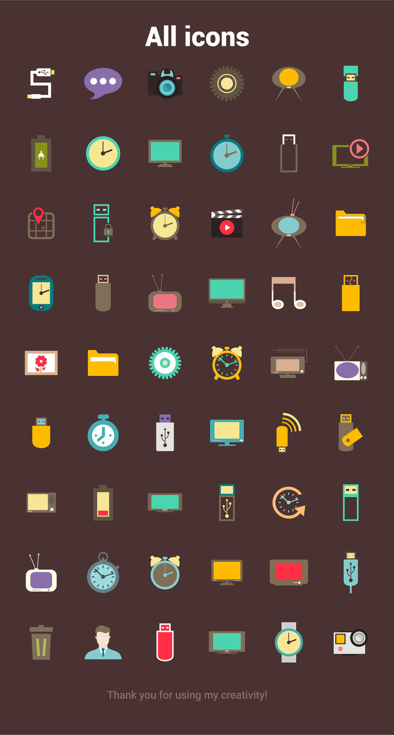 Platte apparaatpictogrammen voor webdesign - Features Image 3