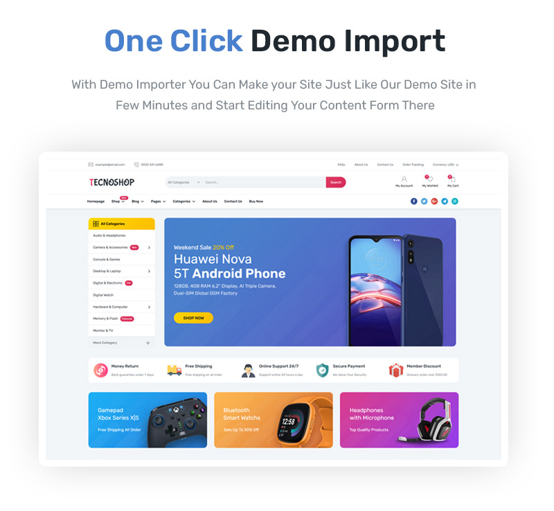 Tecnoshop - Tema de WordPress WooCommerce para electrónica - Características Imagen 3