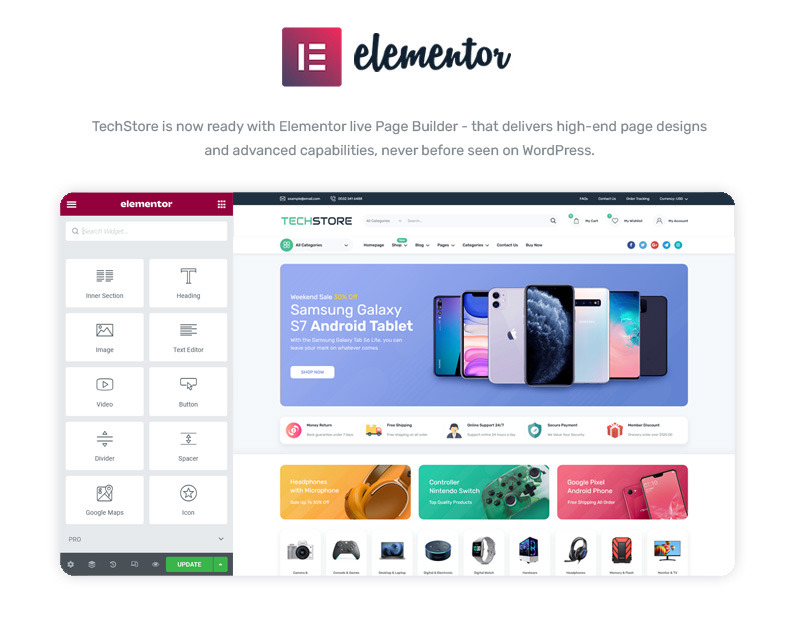TechStore - Tema de WordPress WooCommerce para electrónica - Características Imagen 3