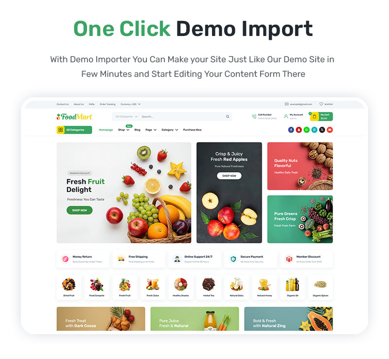 FoodMart - Organic Food WooCommerce WordPress Theme - Features Image 1