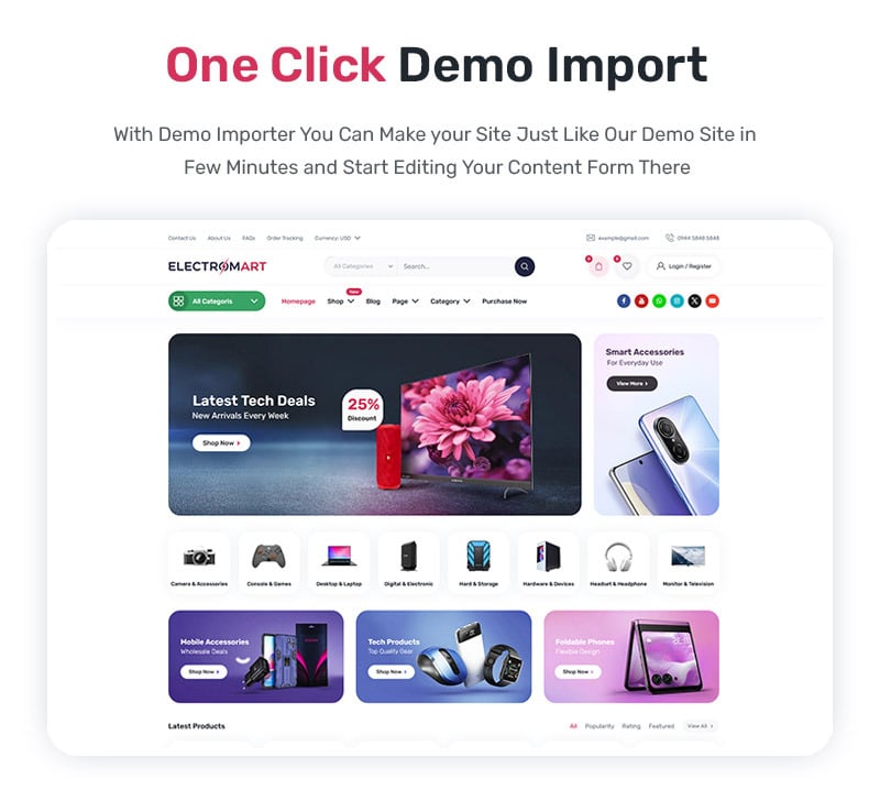 ElectroMart - Elektronik WooCommerce WordPress Teması - Features Image 1
