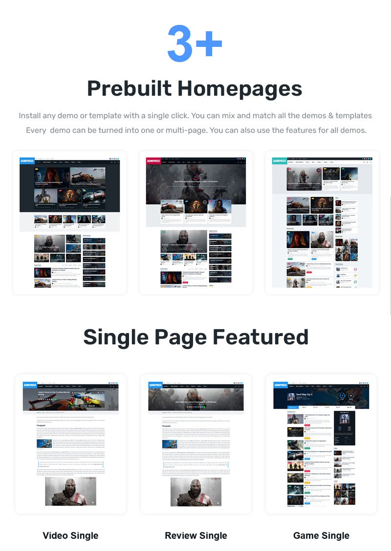 GamePress - Gaming News WordPress Theme - Features Image 1