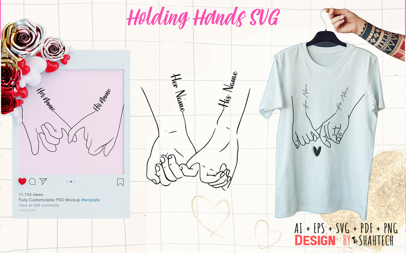 Holding Hands SVG | Couple Hands SVG. - Features Image 4