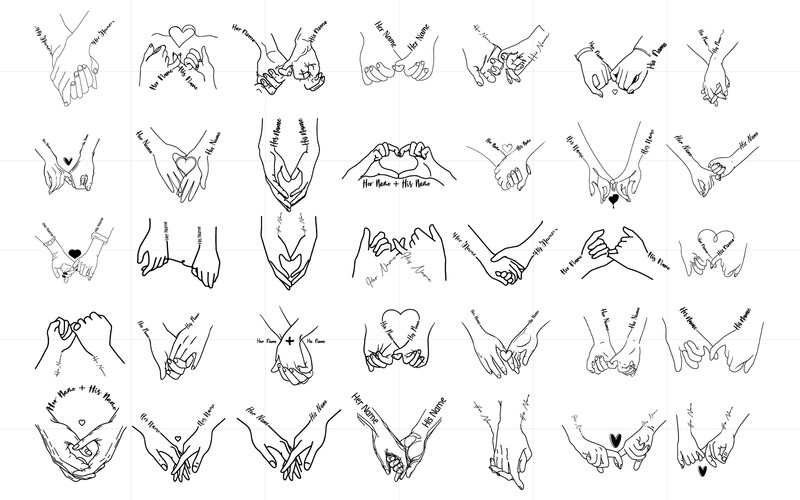 Holding Hands SVG | Couple Hands SVG. - Features Image 1