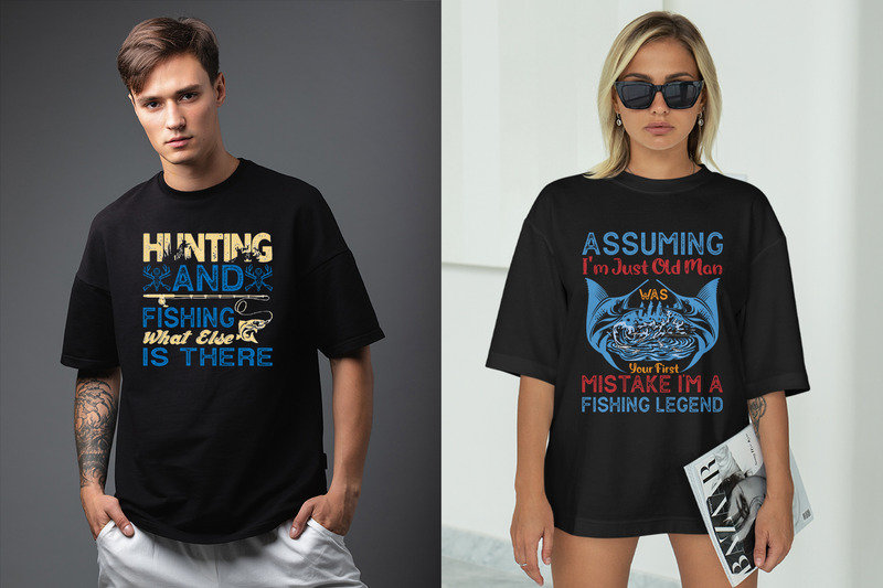 Fiske Citat T-shirt vektor design paket - Features Image 7