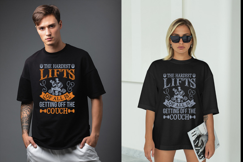 Gym Fitness T Shirt Design Bundle V. 2 - Features Image 1