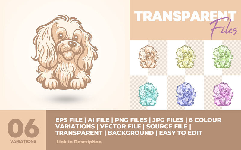 Pastel Kaniş Köpek Logo Şablonu - Kaniş Sevenler ve Evcil Hayvan İşletmeleri için Mükemmel - Features Image 1