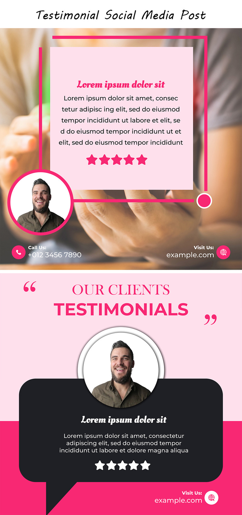 Professional Testimonial Social Media Template PSD for Customer Feedback and Brand Trust - Features Image 1