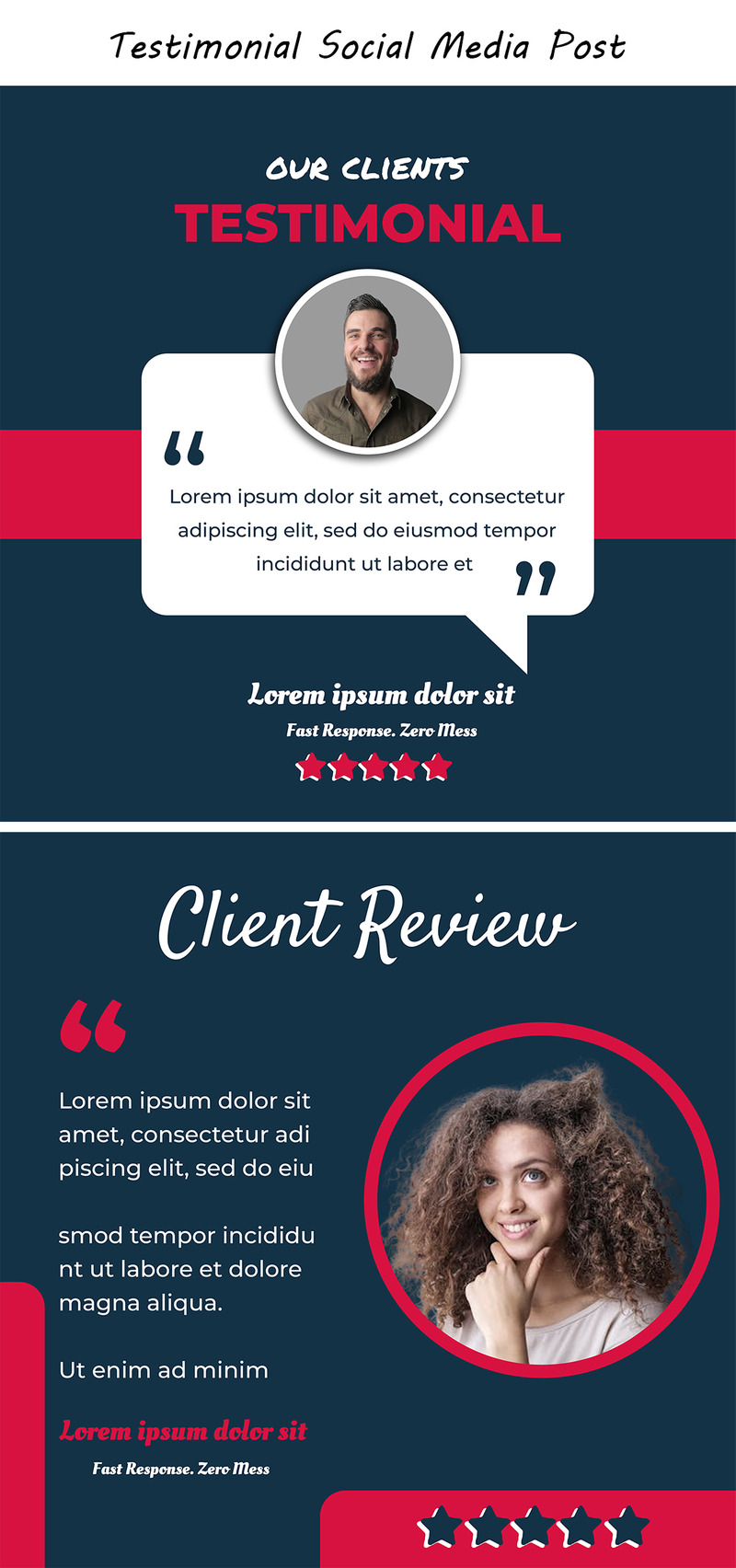 Elegant Testimonial Instagram Post Template for Business Feedback Promotion - Features Image 1