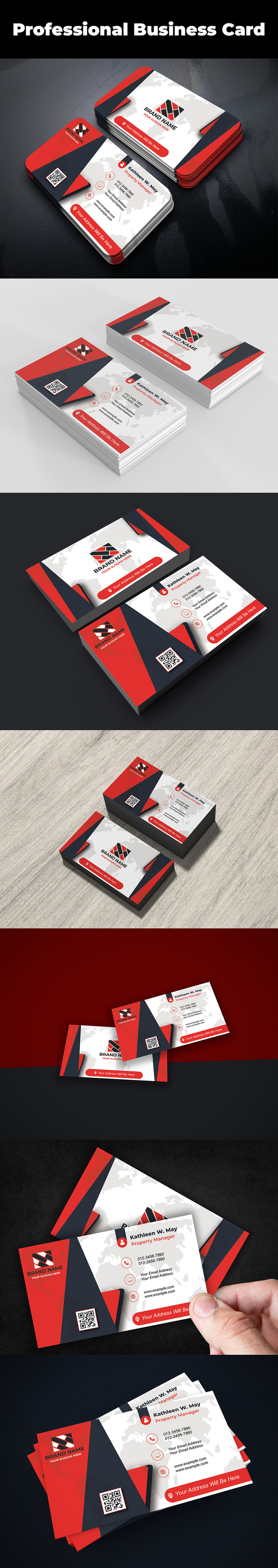 Multipurpose Business Card Template - E-card - Visiting Cards 816