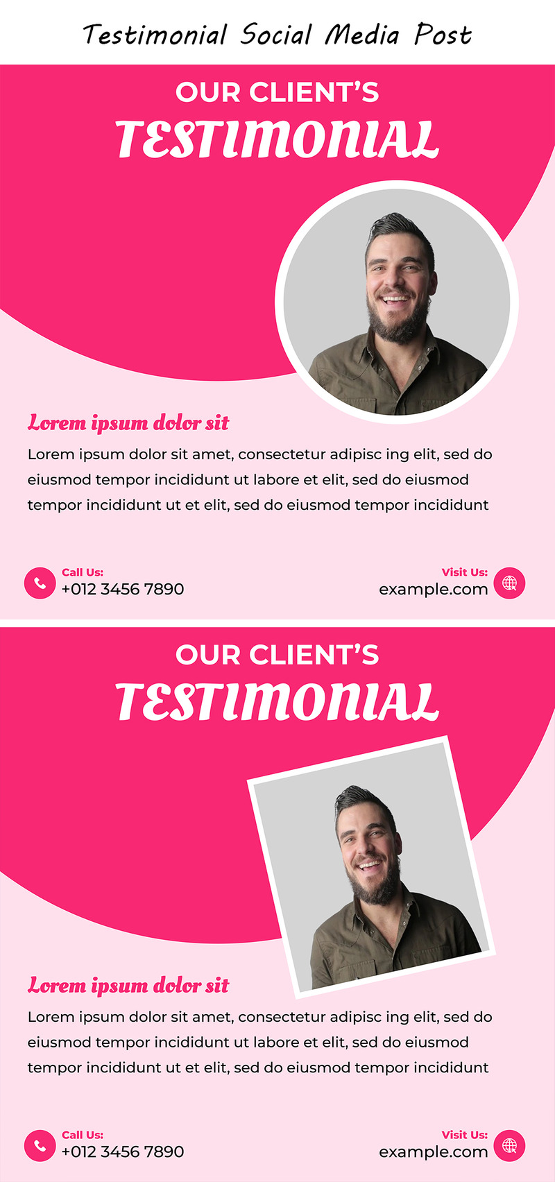 Modern Client Testimonial Social Media Post Template PSD for Professional Branding - Features Image 1