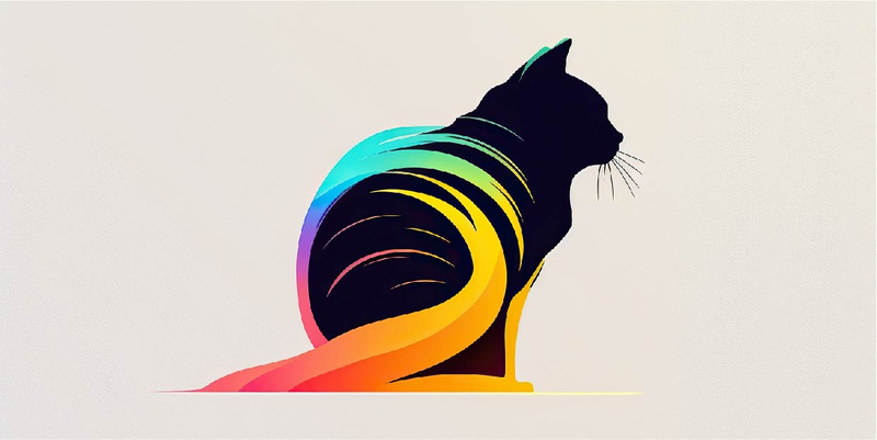 Cat Vector Illustration Colorful Art Logo Cat - Features Image 1