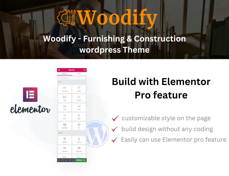 Woodify - Thème WordPress pour l'ameublement et la construction - Caractéristiques de l’image 1