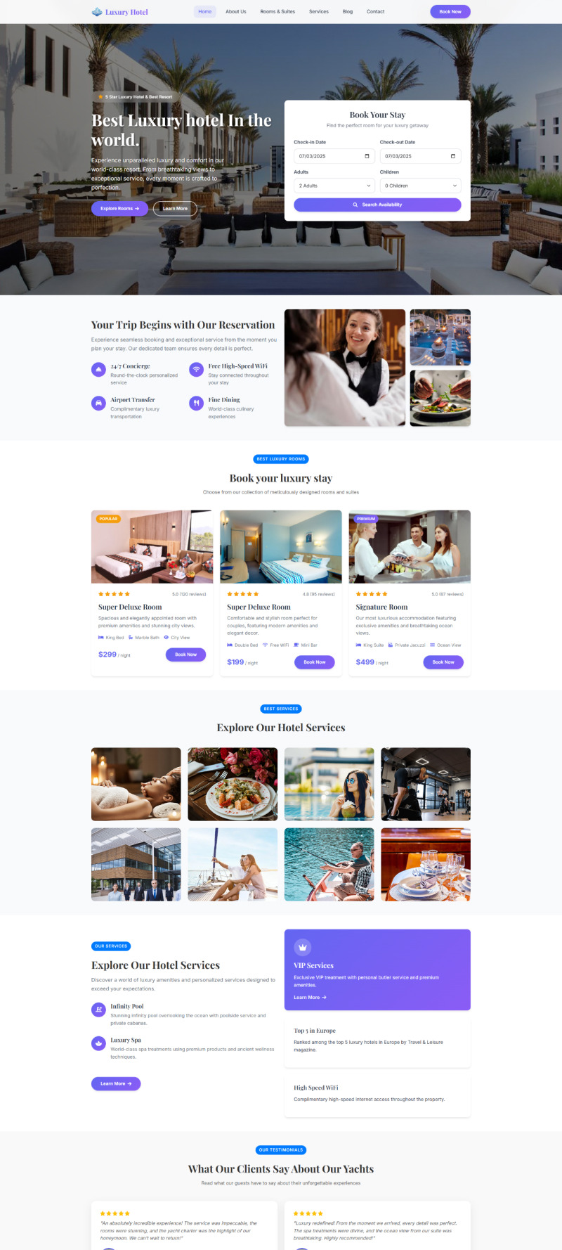 豪华酒店 - 豪华酒店预订 HTML 登陆模板 - Features Image 1