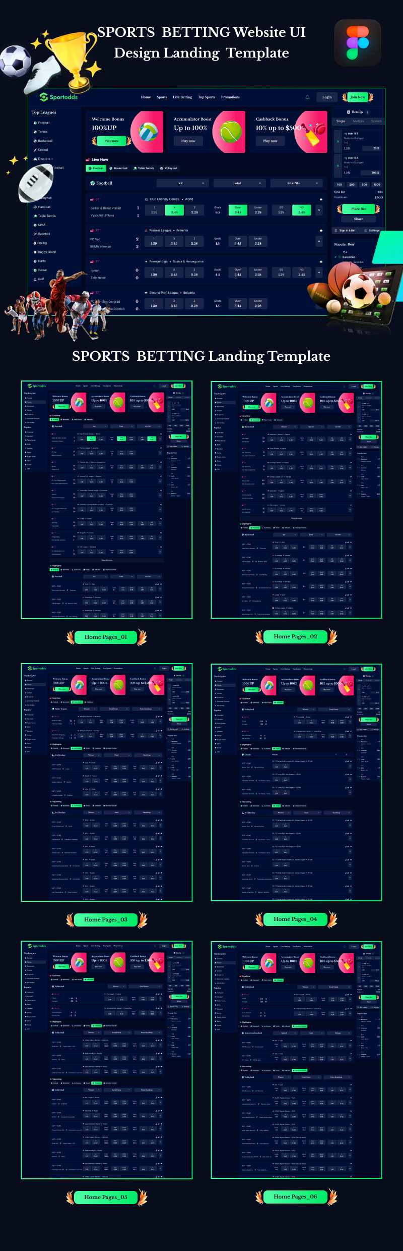 Sportodds - Sports Betting Figma Landing Template - Features Image 1