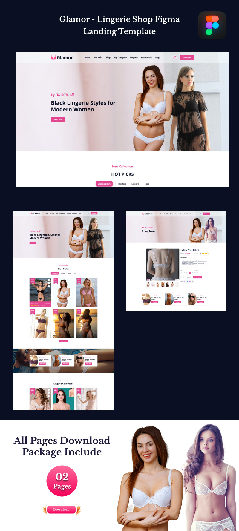 Glamour - Underkläder Shop Figma Landing Mall - Features Image 1