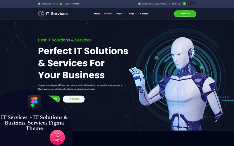 IT-tjänster - IT-lösningar & företagstjänster Figma-mall - Features Image 1