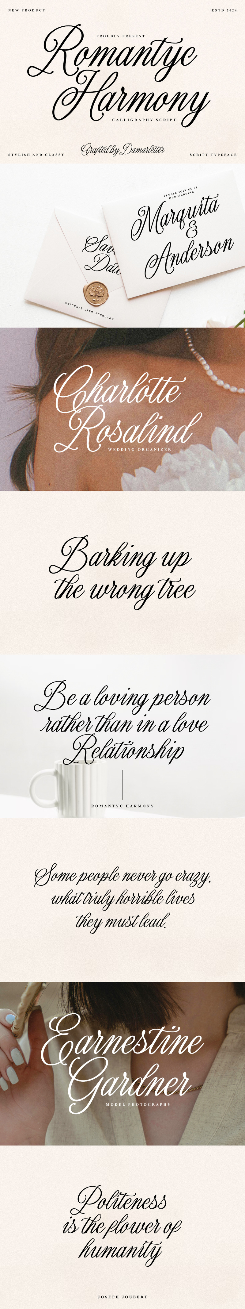 Scrittura calligrafica Romantyc Harmony - Caratteristiche Immagine 1