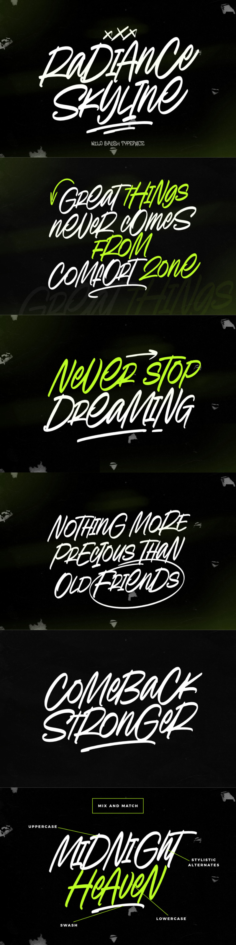 Radiance Skyline mixable typeface - Features Image 1