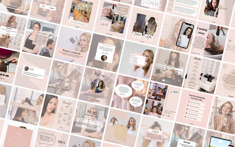 50 Premium Hairdresser Canva Templates For Social Media