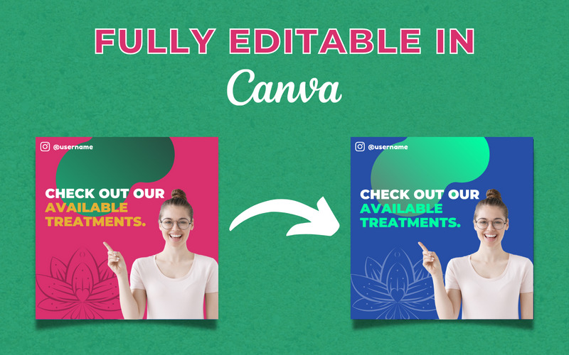 100 Spa and Wellness Canva Templates For Social Media - Features Image 2