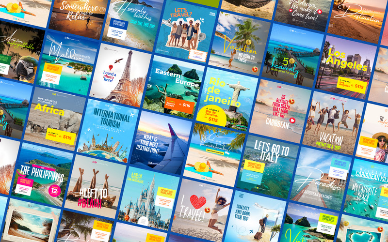 36 Premium Travel Agency Canva Templates For Social Media - Features Image 1