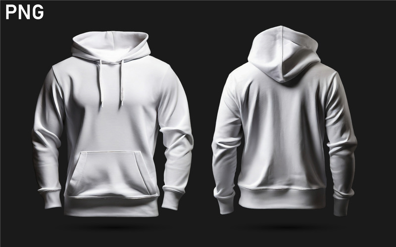 White hoodie hoody sweatshirt mockup. no5 - Features Image 1