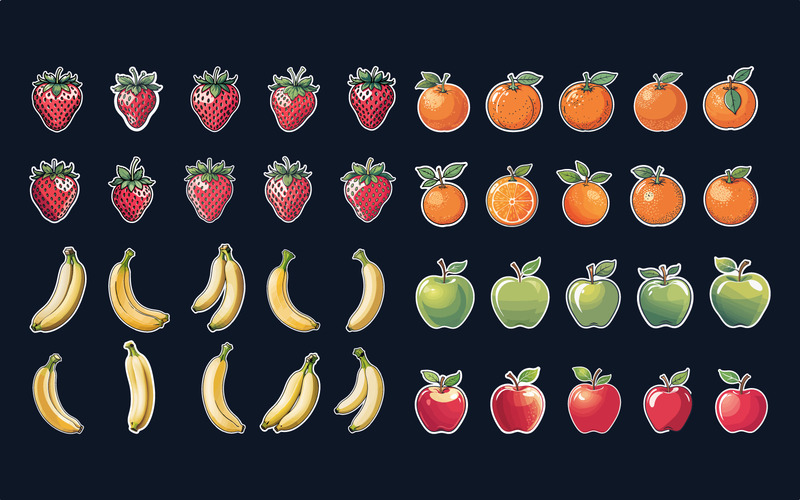 Vector Frukt klistermärke pack - Features Image 1